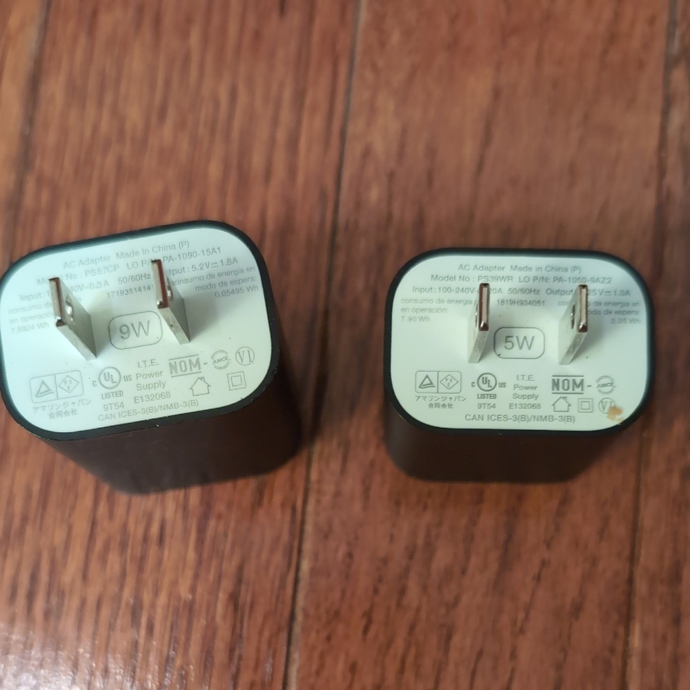 Amazon USB Power Adapters 9W and 5W